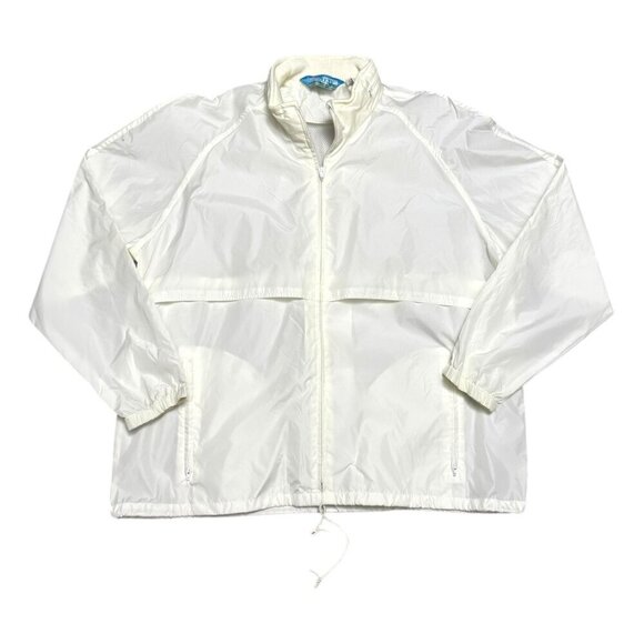WOOLRICH TETON Vintage White Lightweight Retro Windbreaker Jacket Mens XL - Picture 1 of 6